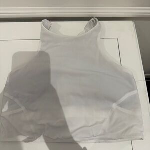 Lululemon White High-Neck Sports Bra